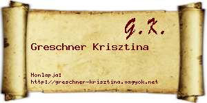 Greschner Krisztina névjegykártya